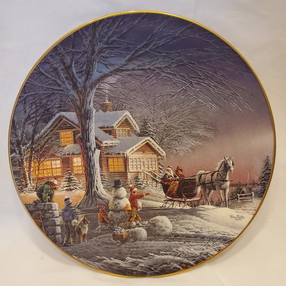 Terry Redlin Vtg 1993 Winter Wonderland Plate No 13859 Hadley House